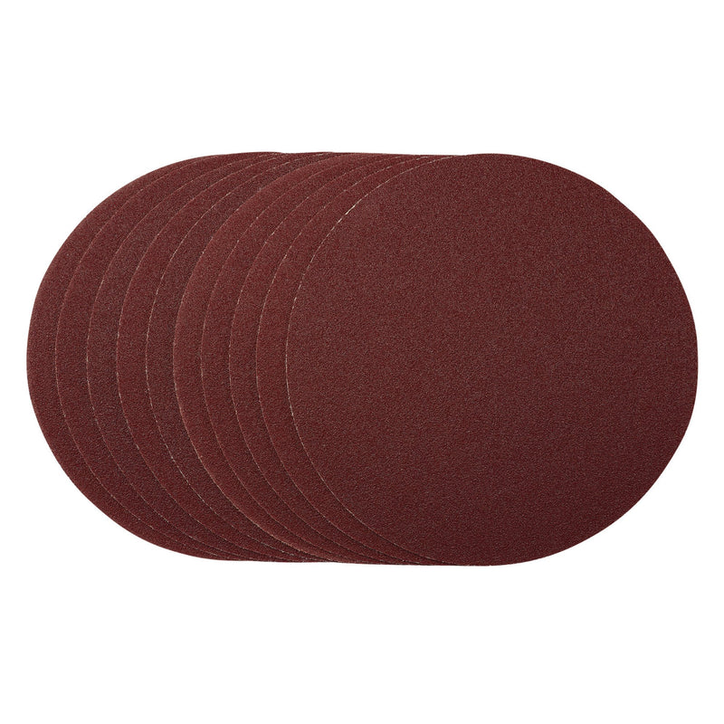 Draper 55204 Sanding Discs, 180mm, Hook & Loop, 80 Grit, (Pack of 10)