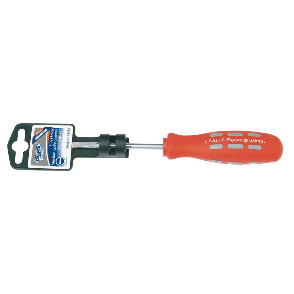 Draper 55494 Plain Slot Parallel Tip Mechanic's Screwdriver, 5 x 75mm