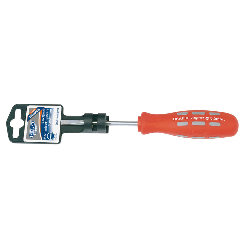 Draper 55494 Plain Slot Parallel Tip Mechanic's Screwdriver, 5 x 75mm