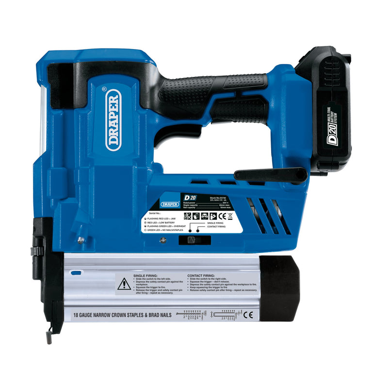 Draper 55740 D20 20V Nailer/Stapler (Sold Bare)