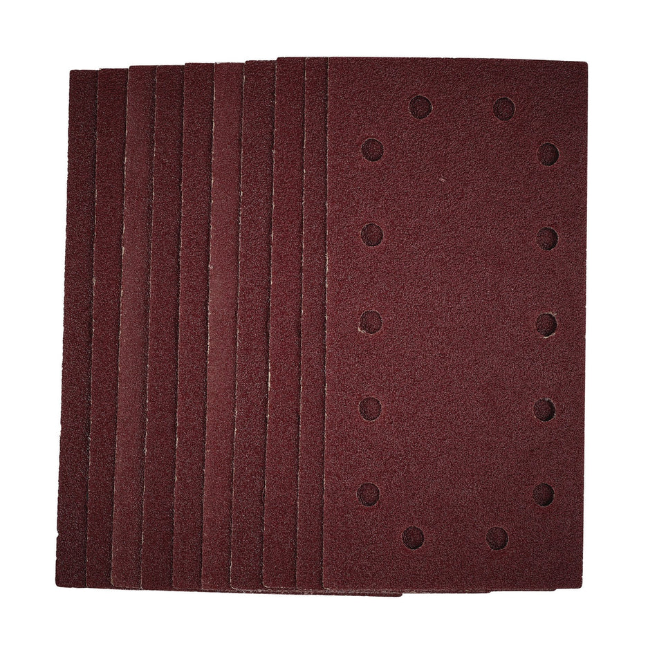 Draper 55805 1/2 Sanding Sheets with Hook and Loop, 115 x 230mm, 40 Grit (Pack of 10)