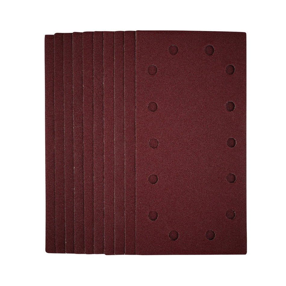 Draper 55863 1/2 Sanding Sheets with Hook and Loop, 115 x 230mm, 80 Grit (Pack of 10)