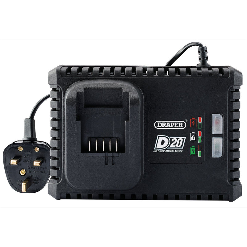 Draper 55913 D20 20V Fast Battery Charger, 4A