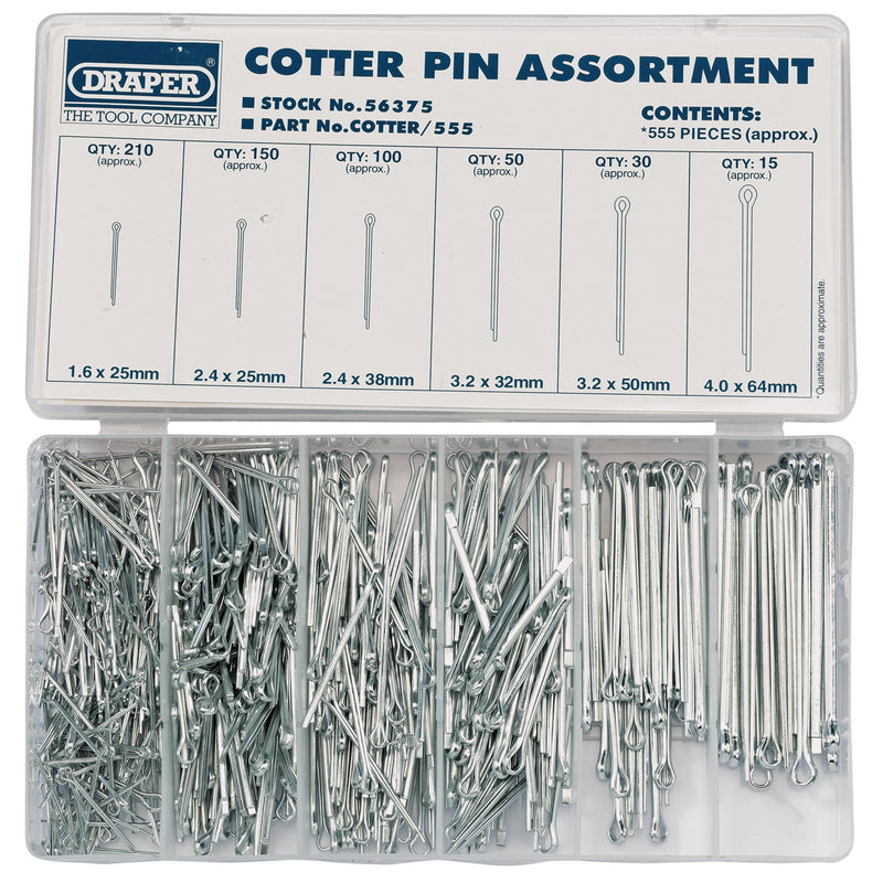 Draper 56375 Split Pin Assortment (555 Piece)