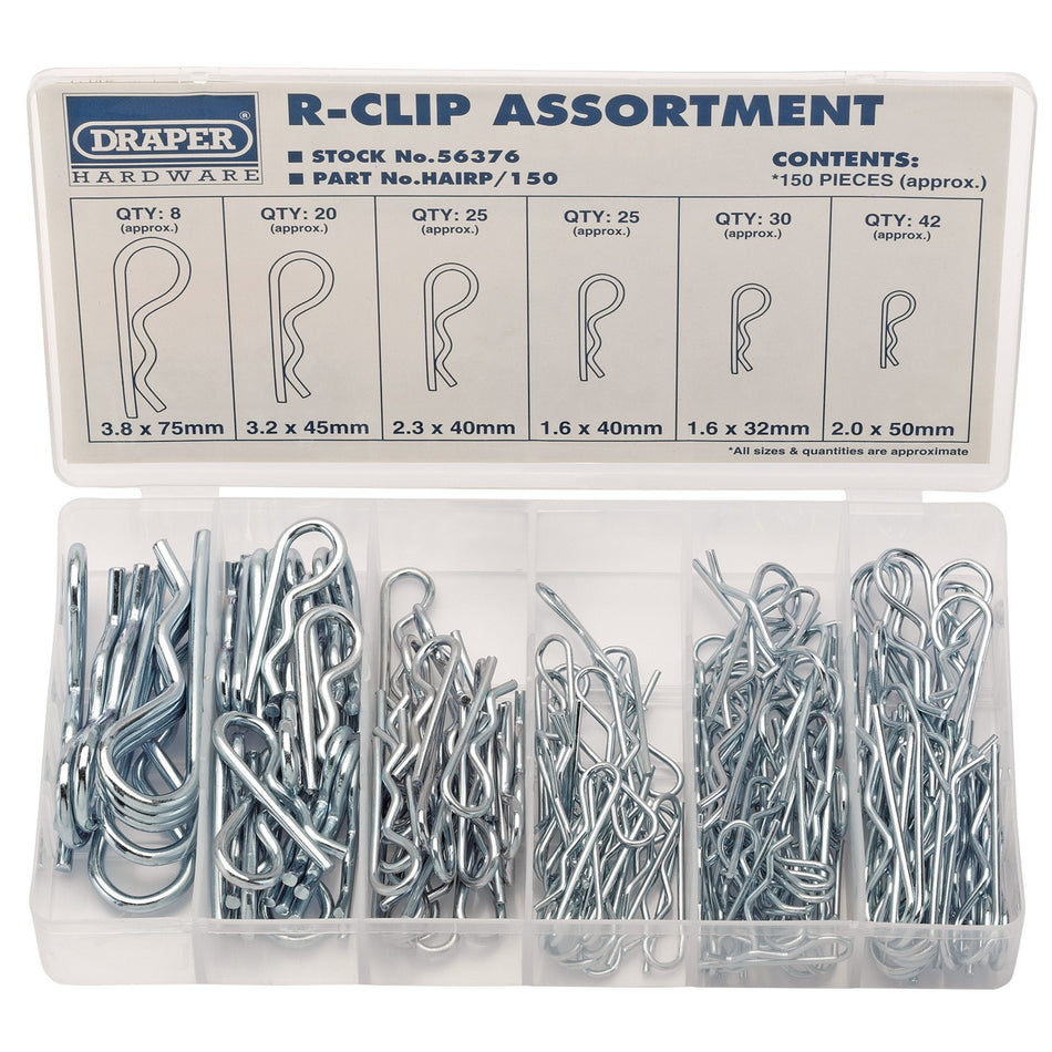 Draper 56376 R-Clip Assortment (150 Piece)