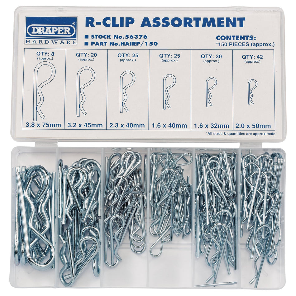 Draper 56376 R-Clip Assortment (150 Piece)