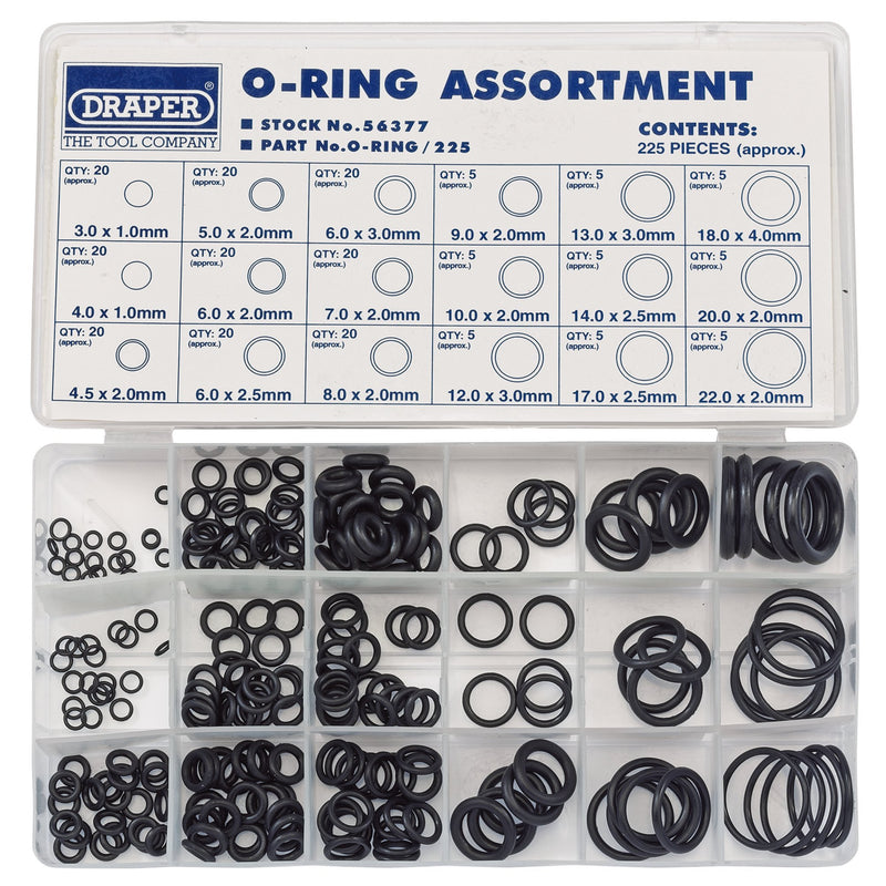 Draper 56377 O-Ring Assortment (225 Piece)
