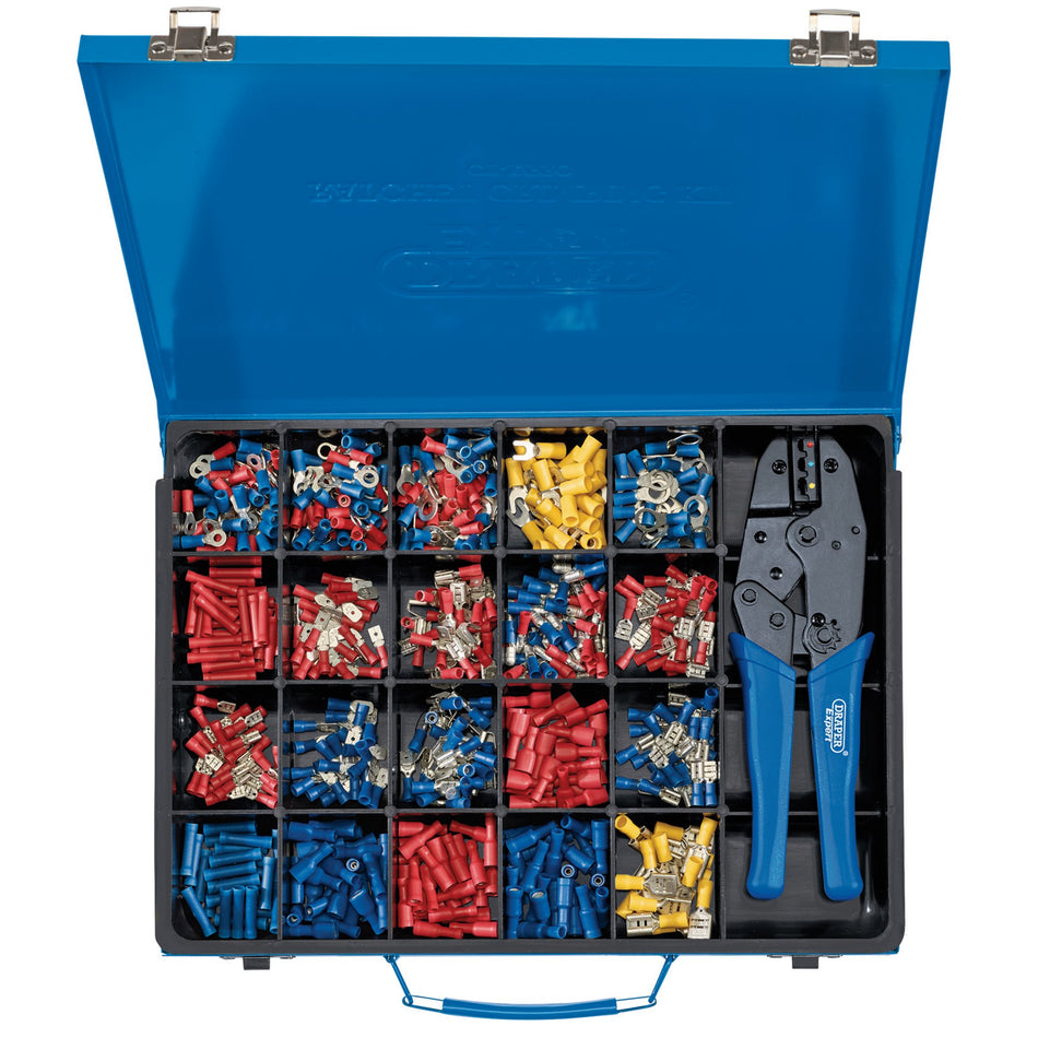 Draper 56383 Ratchet Crimping Tool and Terminal Kit, 220mm