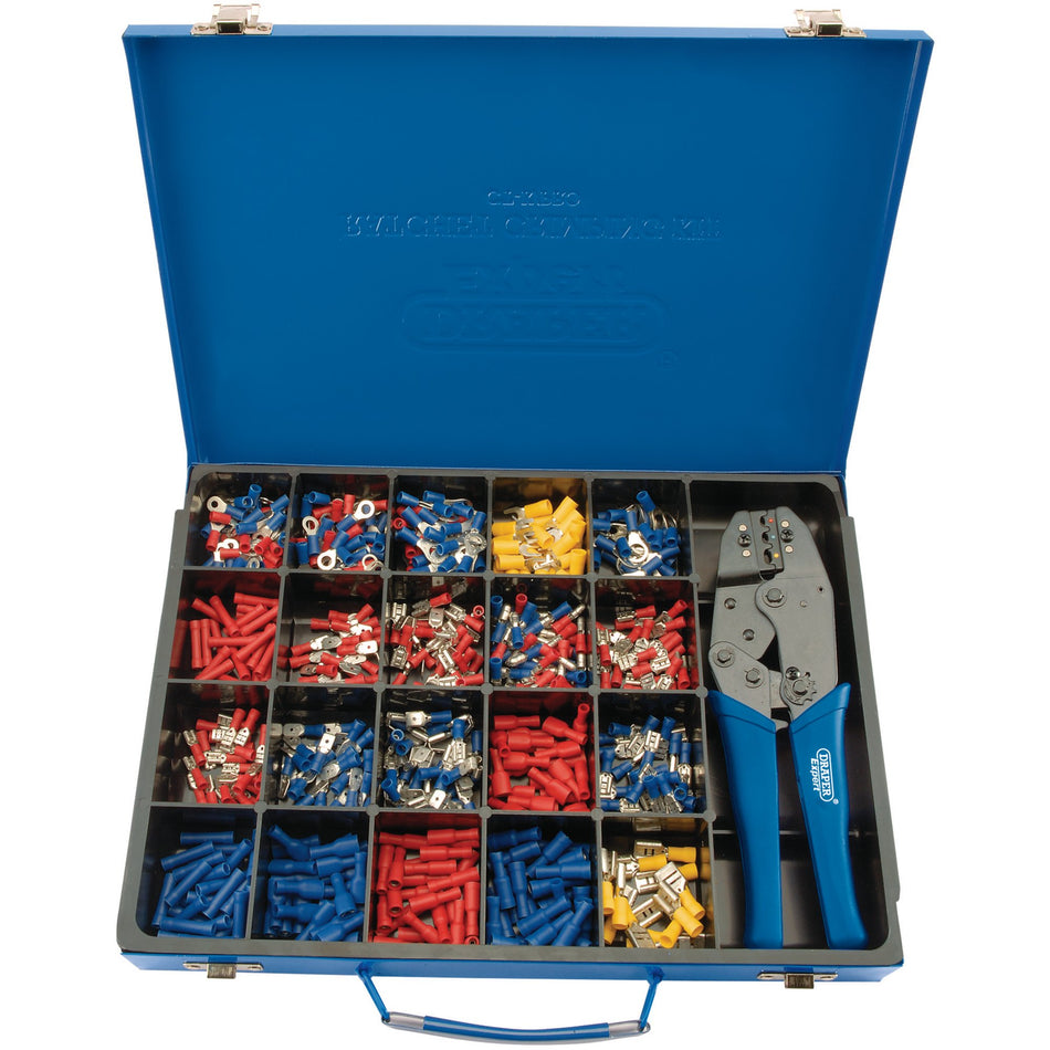 Draper 56383 Ratchet Crimping Tool and Terminal Kit, 220mm