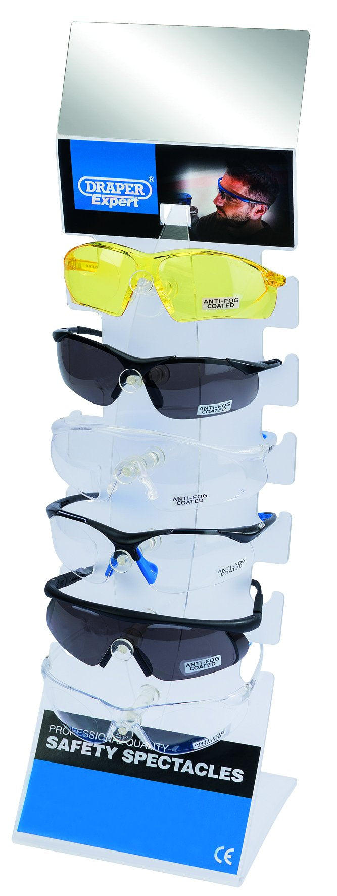 Draper 23341 Countertop Display of Six Safety Spectacles