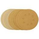 Draper 60161 Gold Sanding Discs with Hook & Loop, 125mm, Assorted Grit - 120G, 180G, 240G, 320G, 400G (Pack of 10)