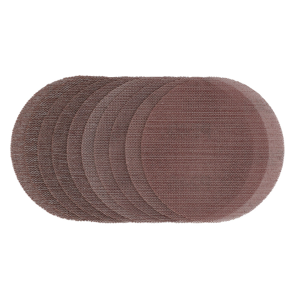 Draper 60608 Mesh Sanding Discs, 125mm, Assorted Grit - 80G, 120G, 180G, 240G (Pack of 10)