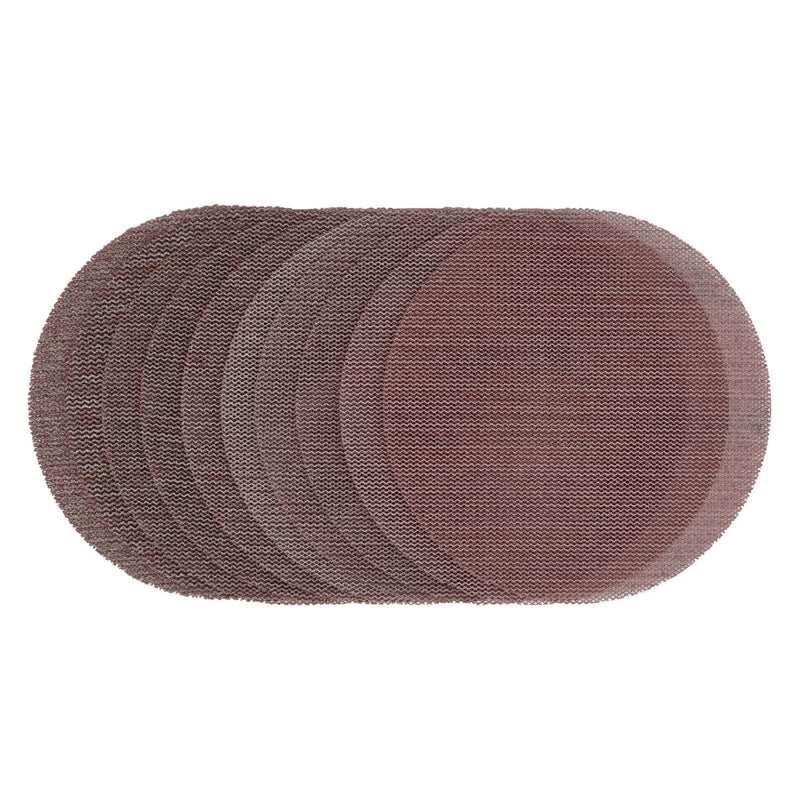 Draper 60608 Mesh Sanding Discs, 125mm, Assorted Grit - 80G, 120G, 180G, 240G (Pack of 10)