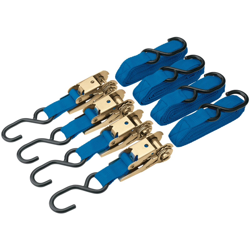 Draper 60960 Ratcheting Tie Down Straps, 4.5m x 25mm, 350kg (4 Piece)