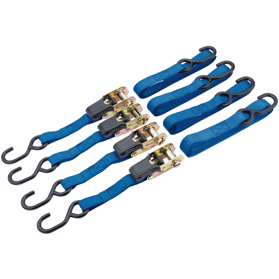 Draper 60965 Ratcheting Tie Down Straps, 5m x 25mm, 250kg (4 Piece)