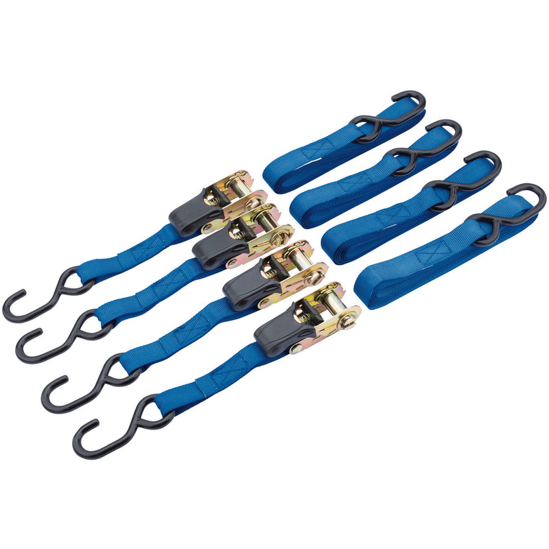 Draper 60965 Ratcheting Tie Down Straps, 5m x 25mm, 250kg (4 Piece)