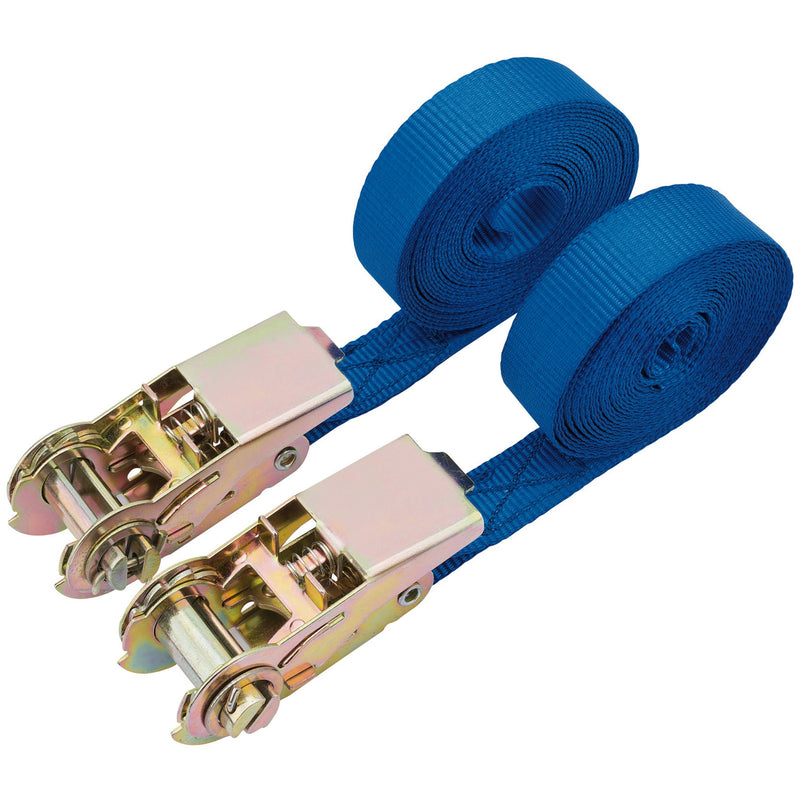 Draper 60968 Ratcheting Tie Down Straps, 4.5m x 25mm, 400kg (2 Piece)