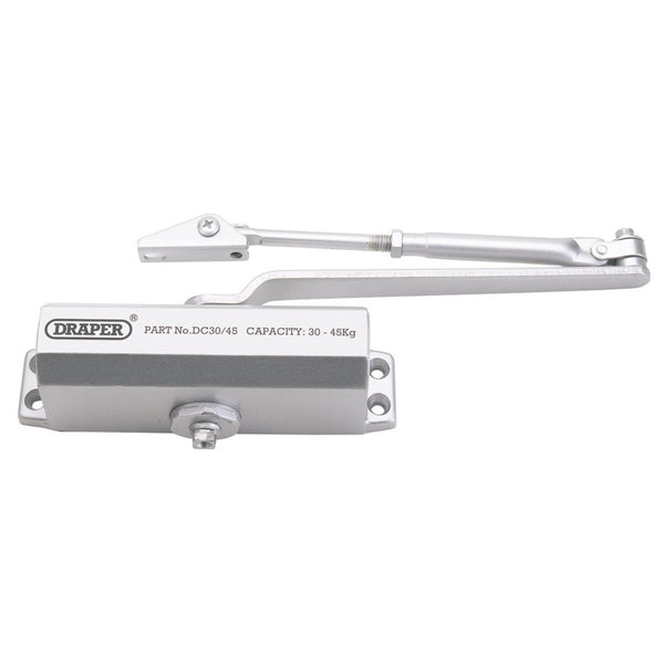 Draper 62893 Adjustable Automatic Door Closer for Doors Between 25kg and 45kg