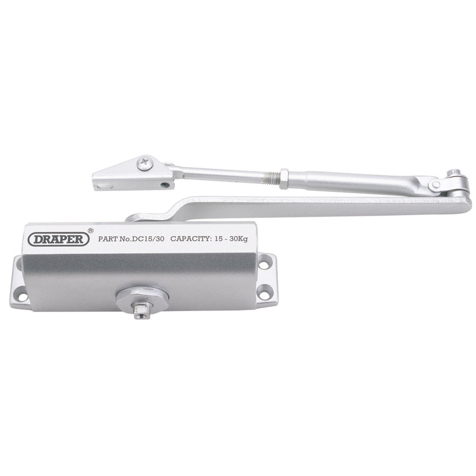 Draper 62894 Adjustable Automatic Door Closer for Doors Between 15kg and 30kg