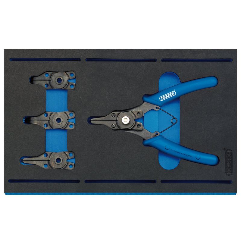 Draper 63196 Interchangeable Circlip Plier Set in 1/4 Drawer EVA Insert Tray (5 Piece)