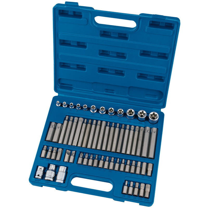 Draper 63376 Mechanic's Socket and Bit Set, 3/8, 1/2" Sq. Dr. (61 Piece)