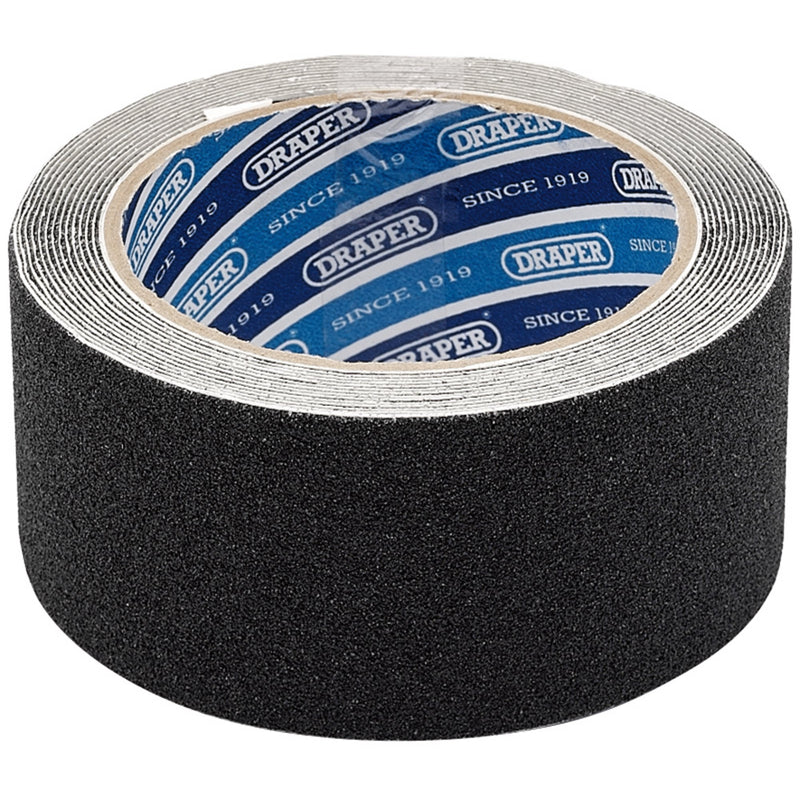 Draper 63384 Heavy Duty Safety Grip Tape Roll, 3.7m x 50mm, Black