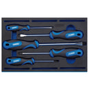 Draper 63400 Soft Grip Screwdriver Set in 1/4 Drawer EVA Insert Tray (5 Piece)