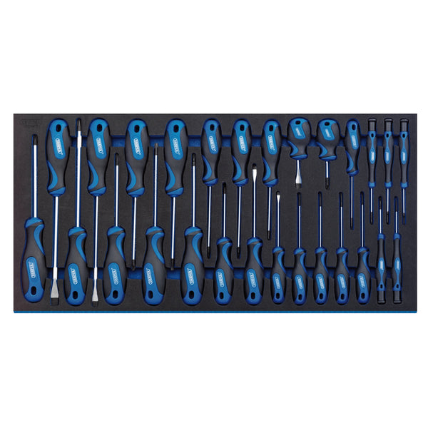 Draper 63406 Soft Grip Screwdriver Set in Full Drawer EVA Insert Tray (27 Piece)