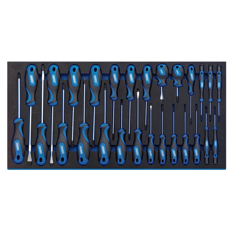 Draper 63406 Soft Grip Screwdriver Set in Full Drawer EVA Insert Tray (27 Piece)