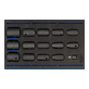 Draper 63415 Impact Socket Set in 1/4 Drawer EVA Insert Tray, 1/2" Sq. Dr. (15 Piece)