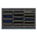 Draper 63483 Impact Socket Set in 1/4 Drawer EVA Insert Tray, 1/2" Sq. Dr. (11 Piece)