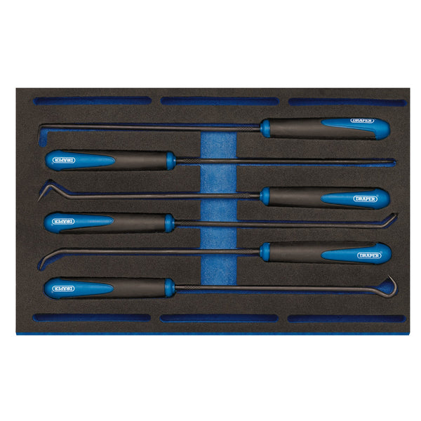 Draper 63494 Long Reach Hook and Pick Set in 1/4 Drawer EVA Insert Tray (6 Piece)