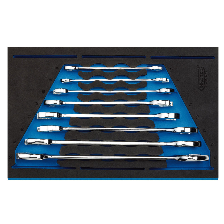 Draper 63524 Open Ended Spanner Set in 1/4" Drawer EVA Insert Tray (8 Piece)