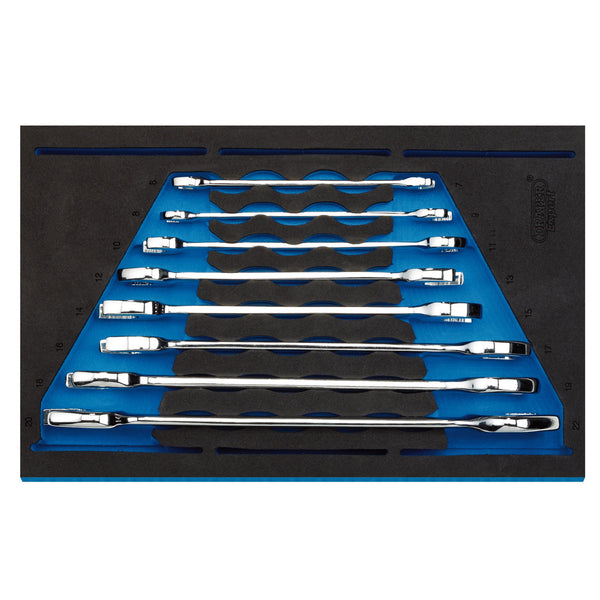 Draper 63524 Open Ended Spanner Set in 1/4" Drawer EVA Insert Tray (8 Piece)