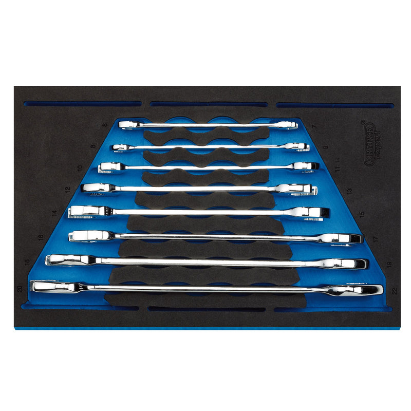 Draper 63524 Open Ended Spanner Set in 1/4" Drawer EVA Insert Tray (8 Piece)