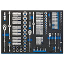 Draper 63539 Socket Set in Full Plus Drawer EVA Insert Tray, 1/4", 3/8" & 1/2" (96 Piece)
