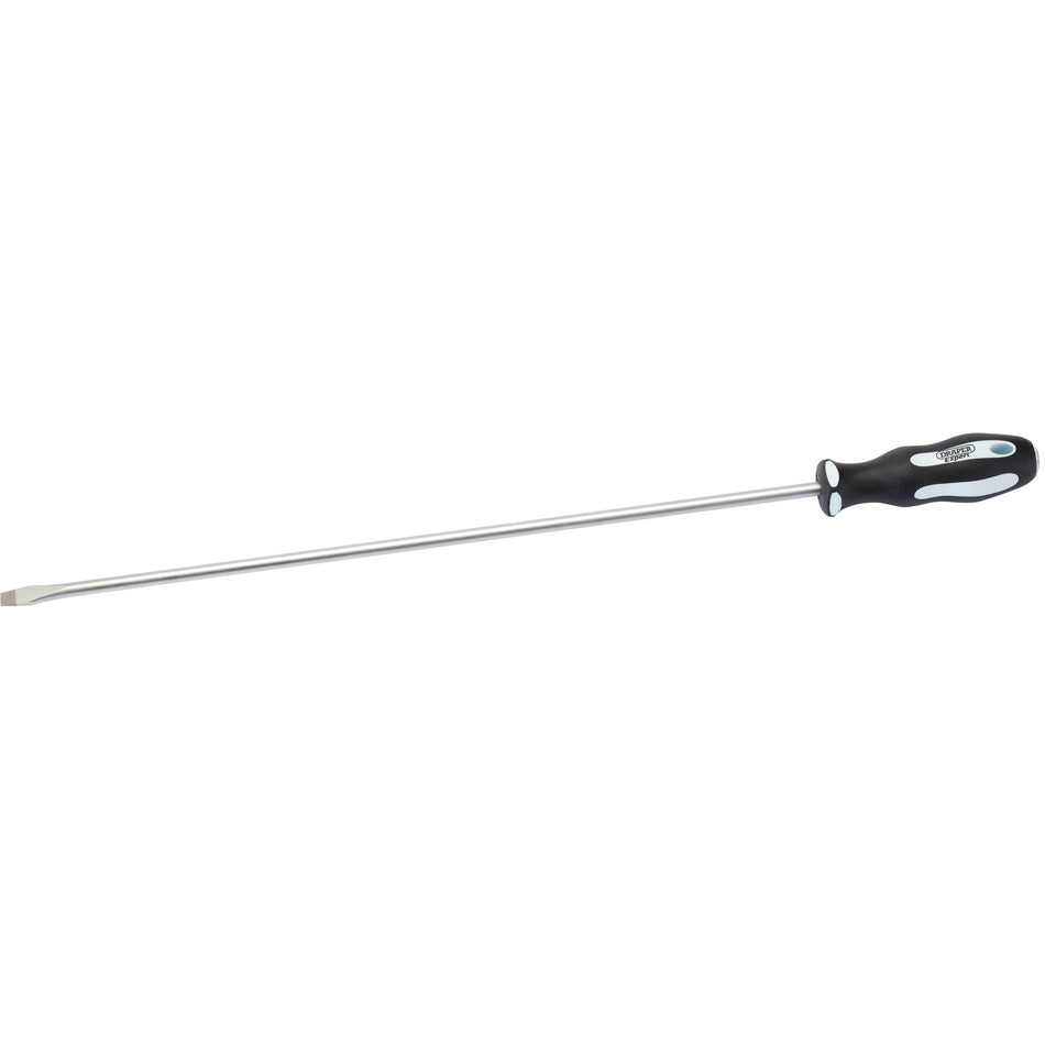 Draper 63592 Plain Slot Extra Long Reach Soft Grip Screwdriver, 8 x 450mm