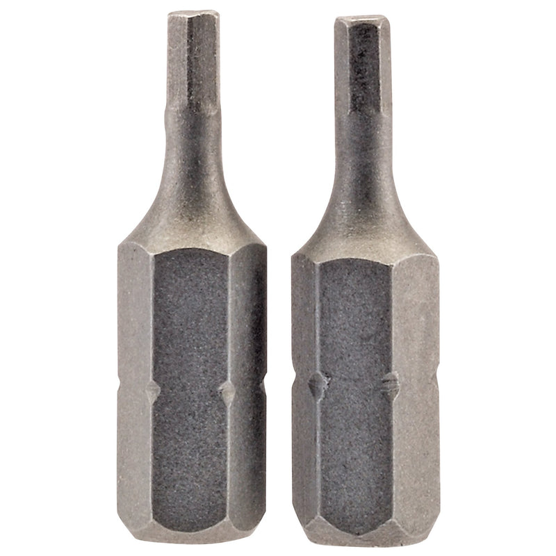Draper 63961 Hexagonal Insert Bit, 2.5mm, 1/4" Hex, 25mm Long (Pack of 2)