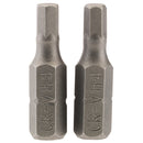 Draper 63982 Hexagonal Insert Bit, 4mm, 1/4" Hex, 25mm Long (Pack of 2)
