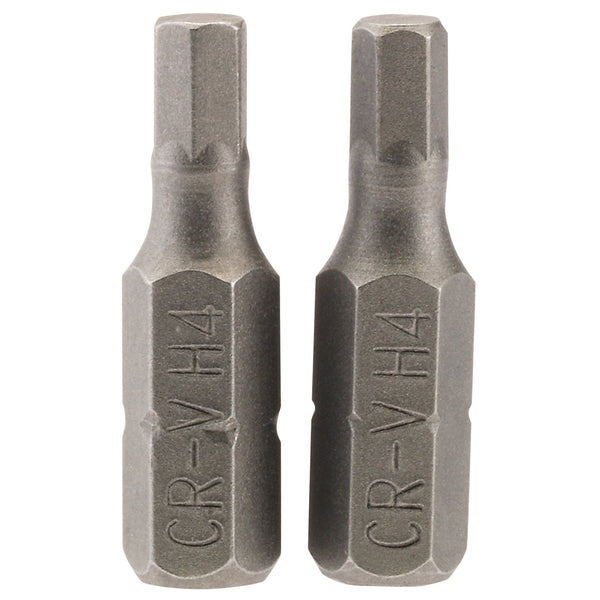 Draper 63982 Hexagonal Insert Bit, 4mm, 1/4" Hex, 25mm Long (Pack of 2)