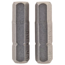 Draper 63998 Hexagonal Insert Bit, 6mm, 1/4" Hex, 25mm Long (Pack of 2)
