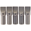 Draper 64013 Plain Slot Insert Bit, 8.0mm, 1/4" Hex, 25mm Long (Pack of 5)