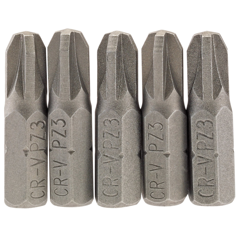 Draper 64016 PZ Type Insert Bit, 1/4" Hex, 25mm Long, No.3 (Pack of 5)
