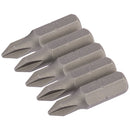 Draper 64017 Cross Slot Insert Bit, 1/4" Hex, 25mm Long, No.1 (Pack of 5)