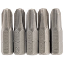 Draper 64023 Cross Slot Insert Bit, 1/4" Hex, 25mm Long, No.3 (Pack of 5)