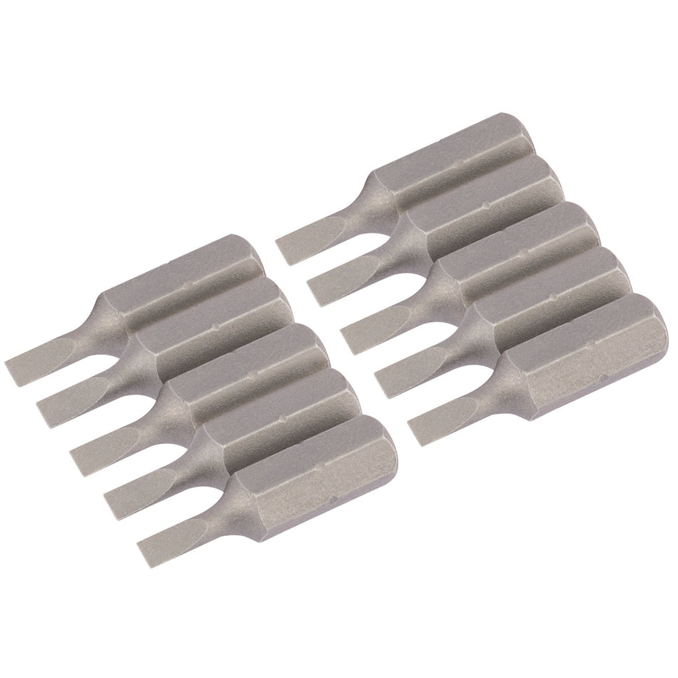 Draper 64024 Plain Slot Insert Bit, 3mm, 1/4" Hex, 25mm Long (Pack of 10)