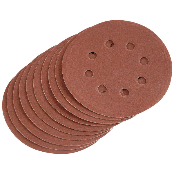 Draper 64040 Hook and Loop Sanding Discs, 125mm, 240 Grit (Pack of 10)