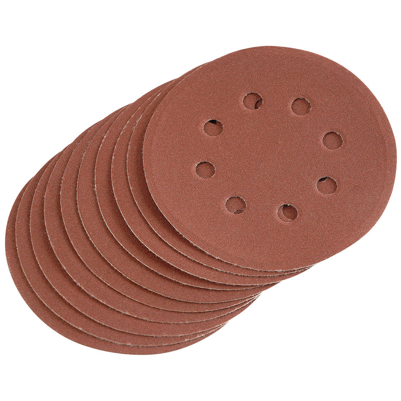 Draper 64040 Hook and Loop Sanding Discs, 125mm, 240 Grit (Pack of 10)