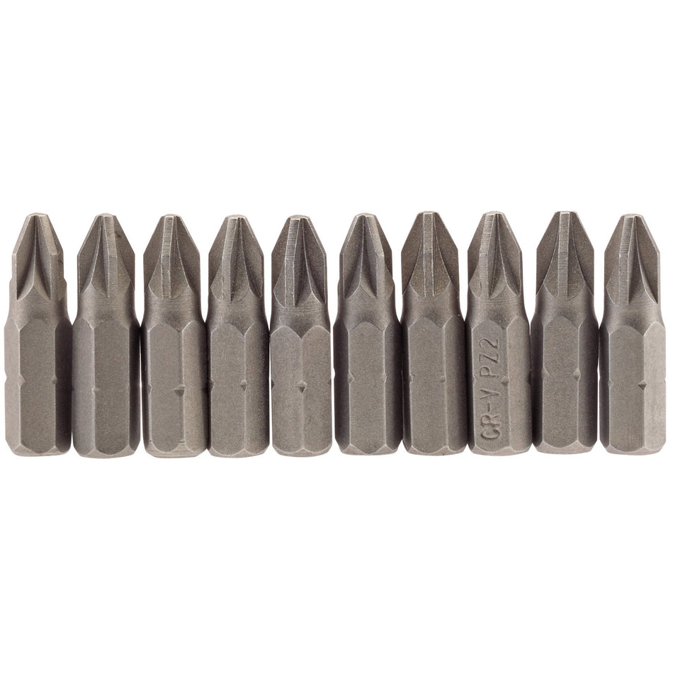 Draper 64048 PZ Type Insert Bit, 1/4" Hex, 25mm Long, No.2 (Pack of 10)