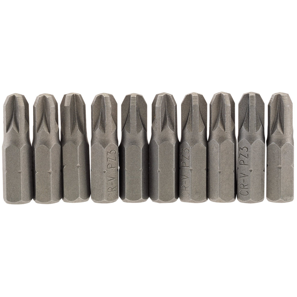 Draper 64057 PZ Type Insert Bit, 1/4" Hex, 25mm Long, No.3 (Pack of 10)